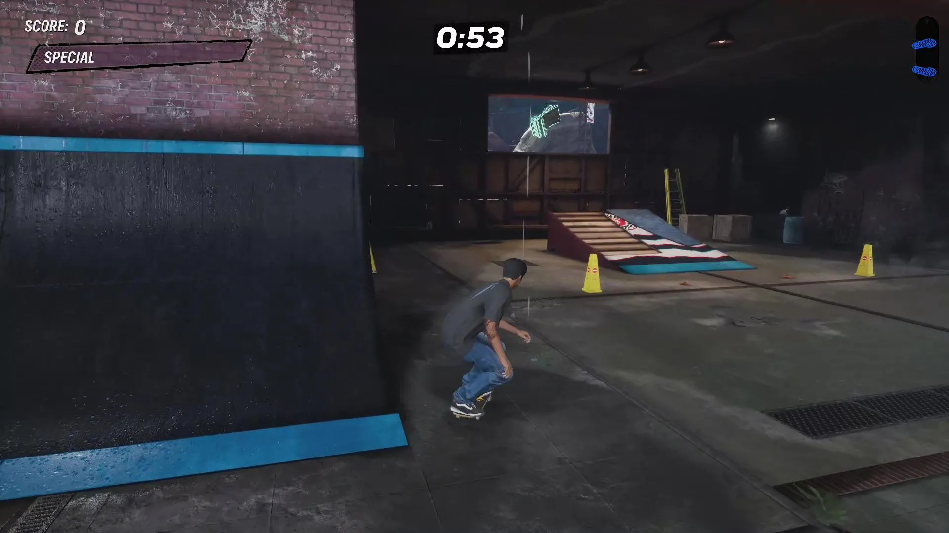 Vị trí tiền Cash #1 trong màn sở thú Tony Hawk's Pro Skater 3 + 4, gần logo Royal Zoo.
