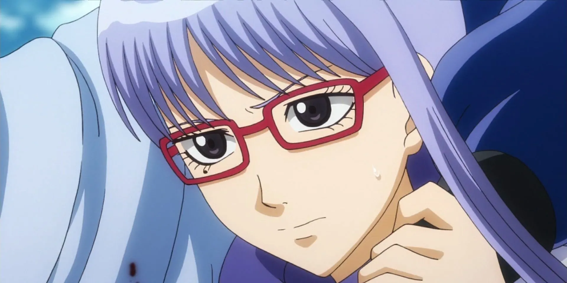 Ayame Sarutobi Sa-chan với biểu cảm ranh mãnh, thể hiện sự ám ảnh và khao khát kết nối với Gintoki.