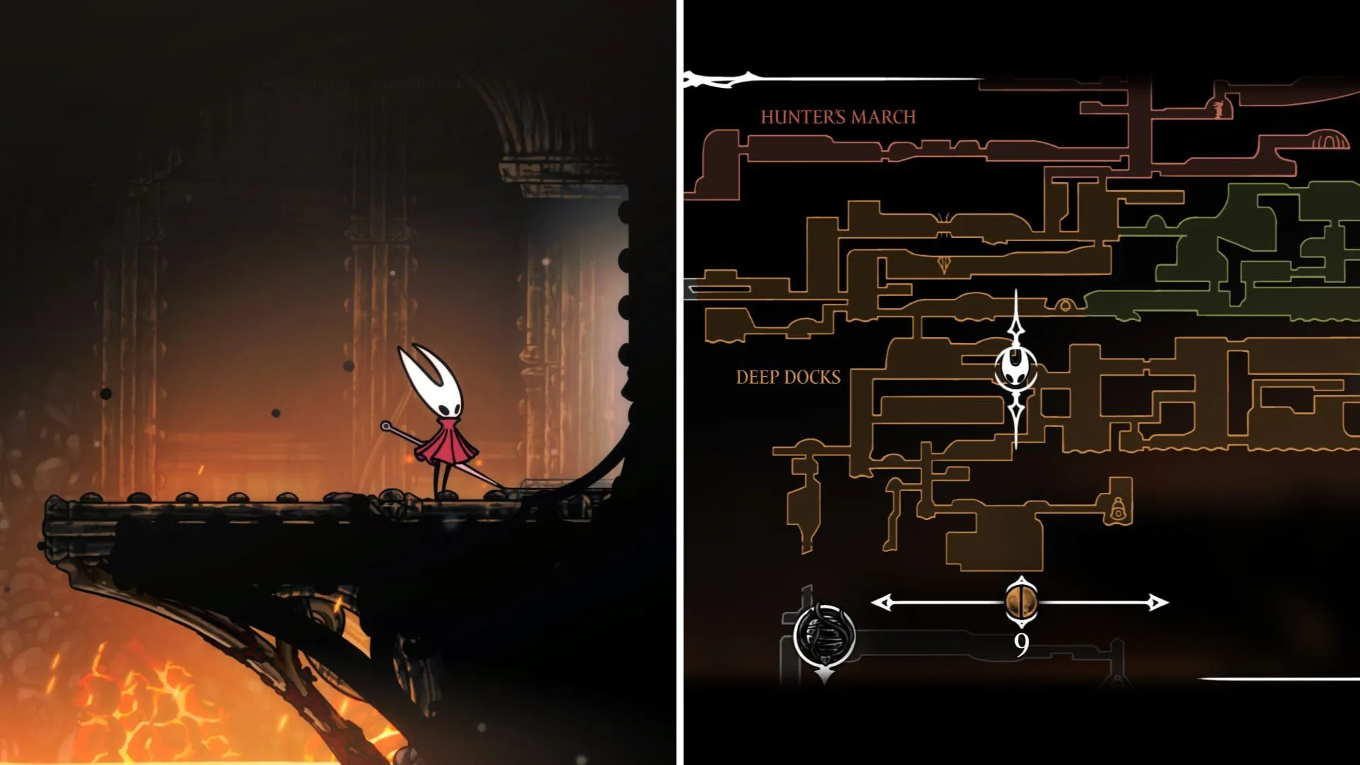 Cánh cửa khóa dẫn vào khu vực Deep Docks trong Hollow Knight Silksong
