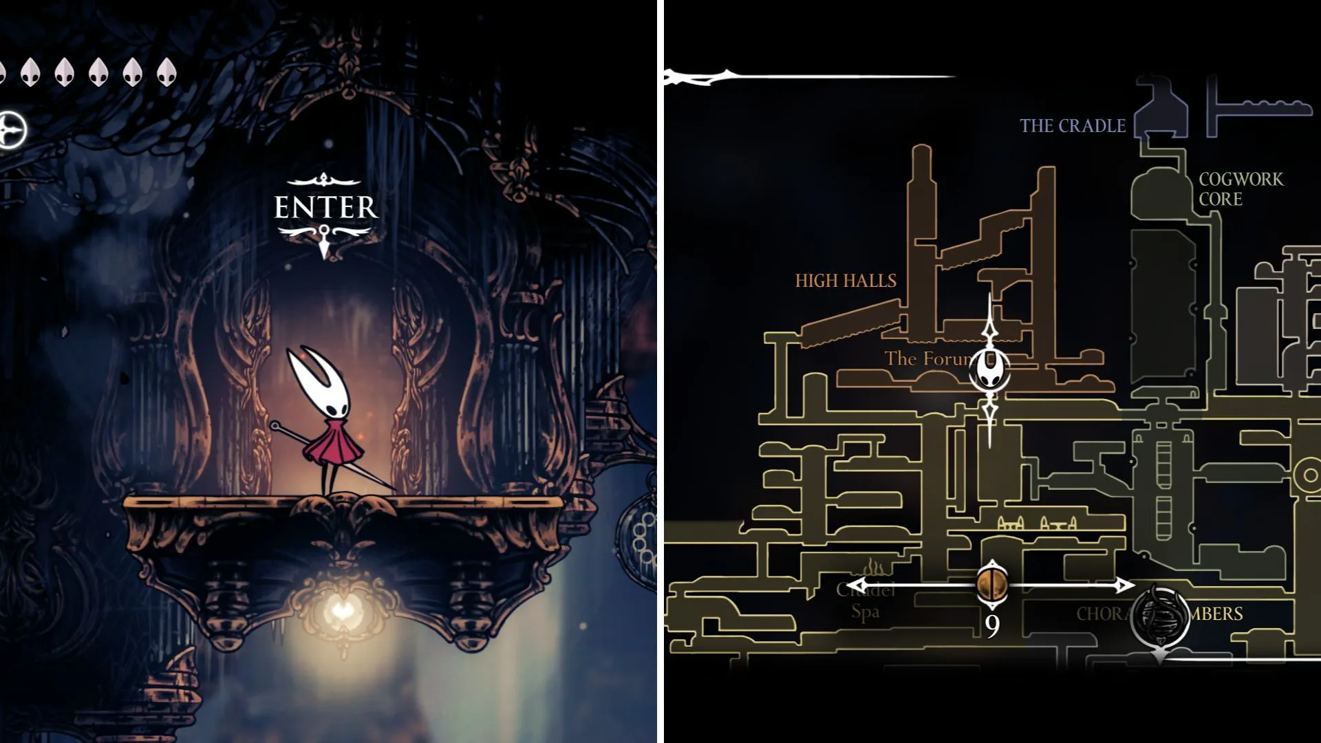 Cánh cửa Simple Key cuối cùng ở High Halls trong Hollow Knight Silksong
