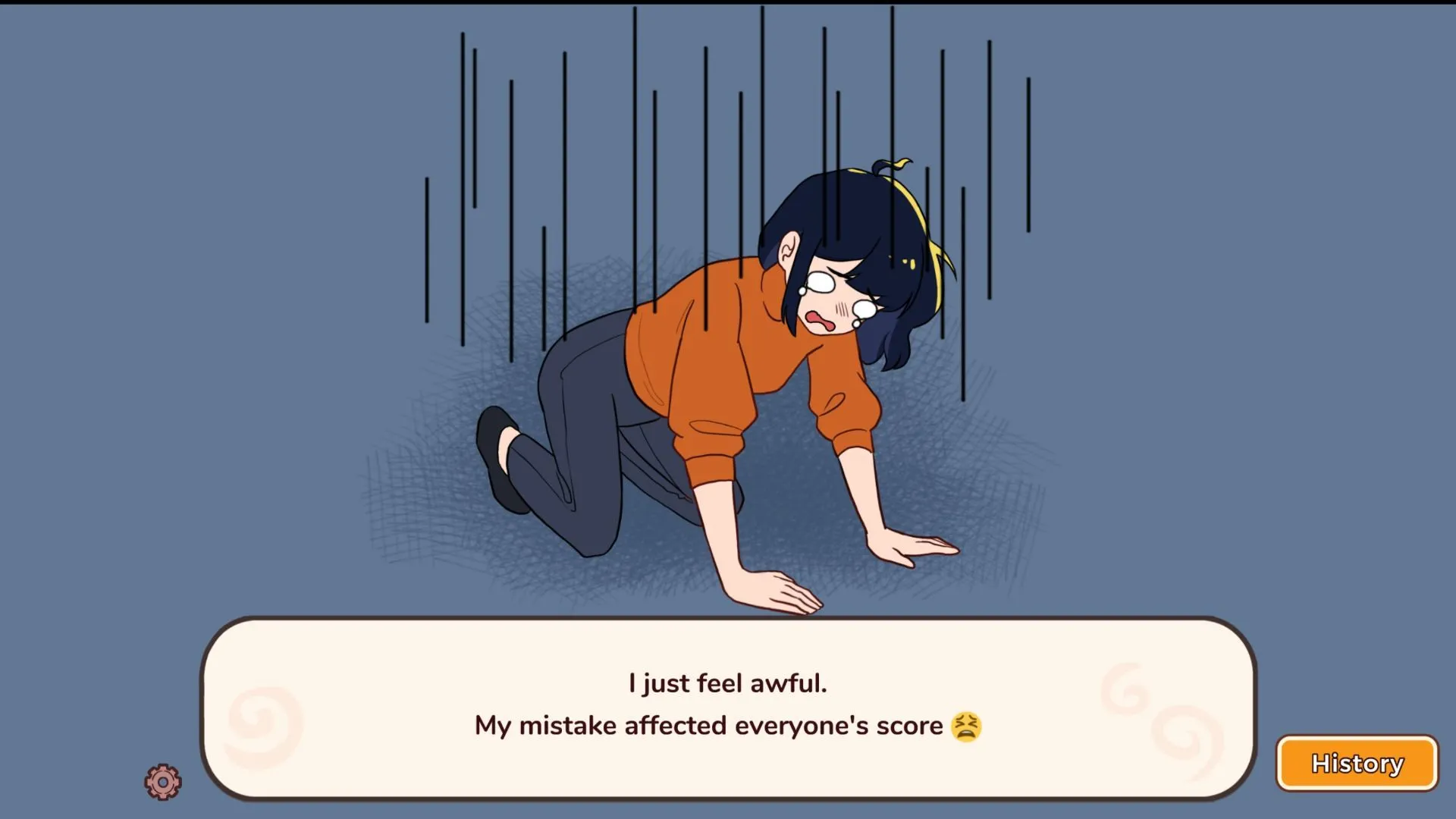 Cảnh visual novel trong game Little Problems