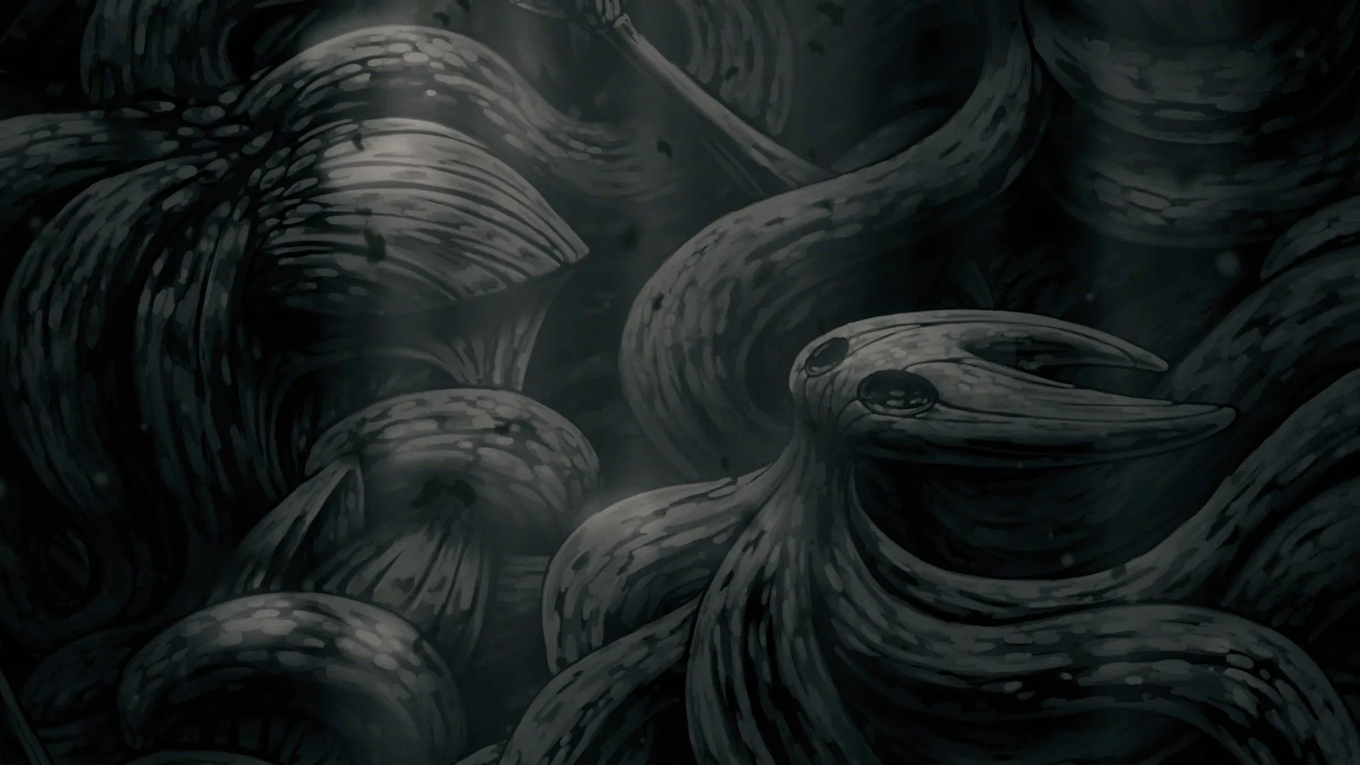Cutscene kết thúc Twisted Child trong Hollow Knight Silksong, thể hiện sự kiểm soát của thực thể bị nguyền rủa