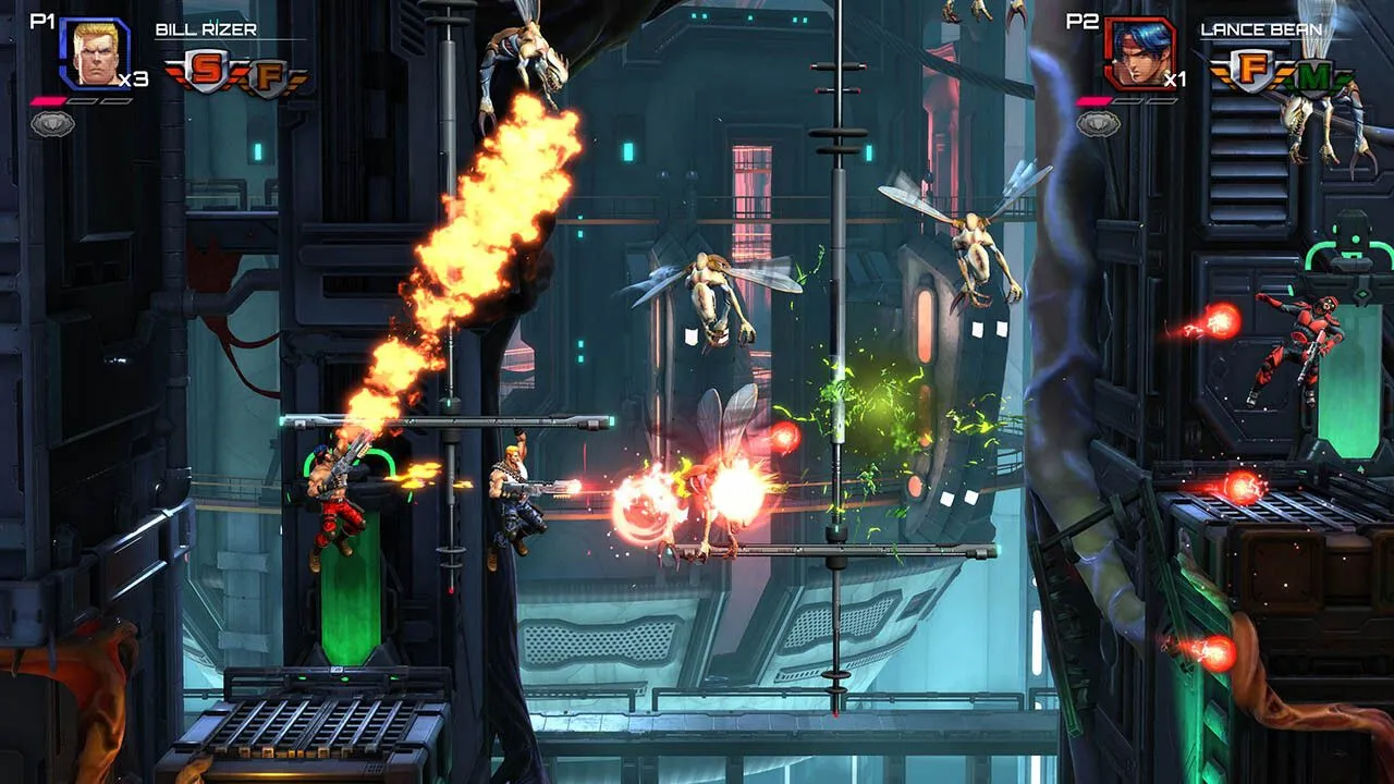 Gameplay Contra Operation Galuga với những màn đấu súng kịch tính, thể hiện sự trở lại mạnh mẽ của thương hiệu run 'n gun.
