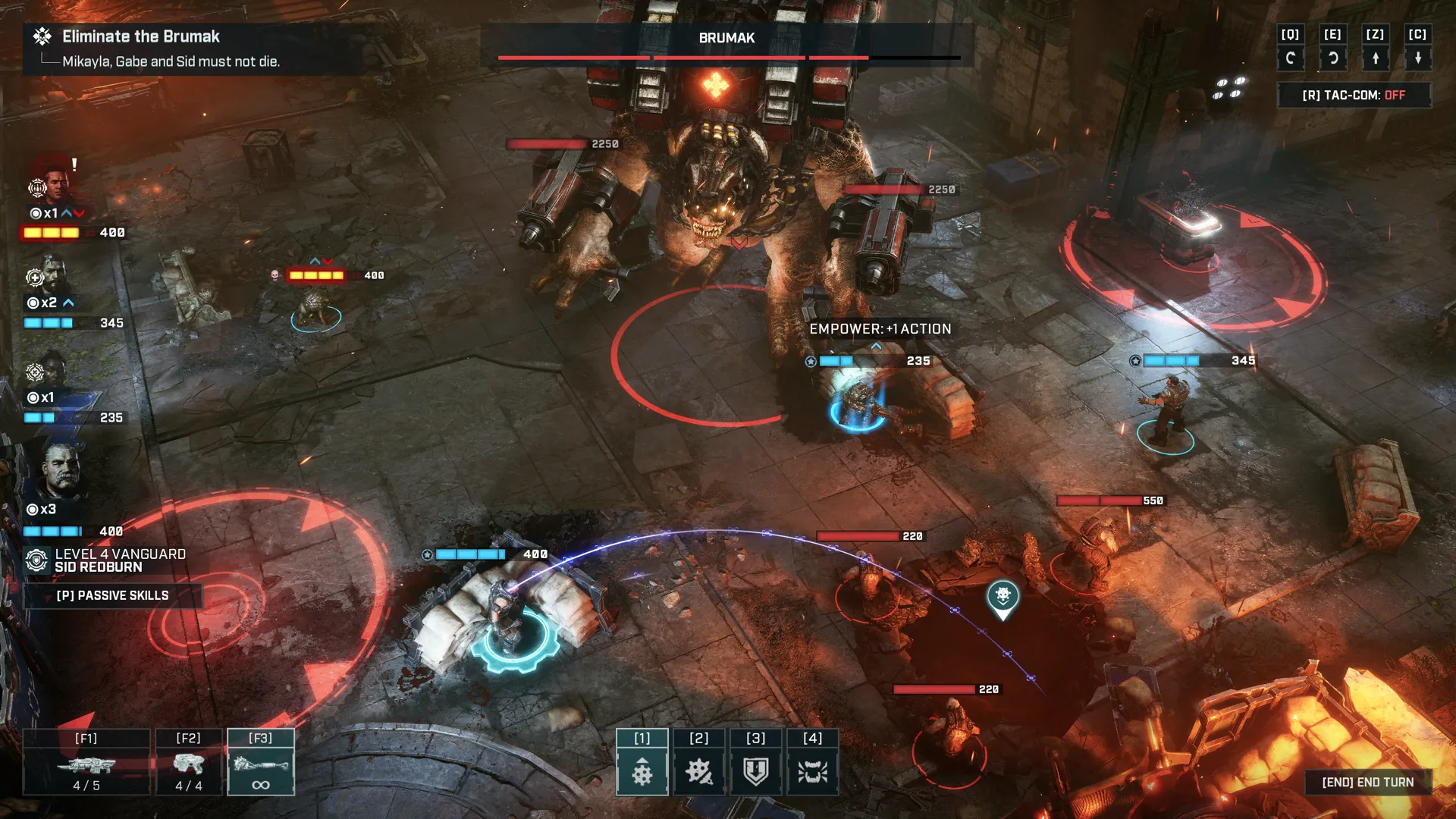 Gears Tactics trình diễn cảnh Brumak khổng lồ trên chiến trường chiến thuật theo lượt