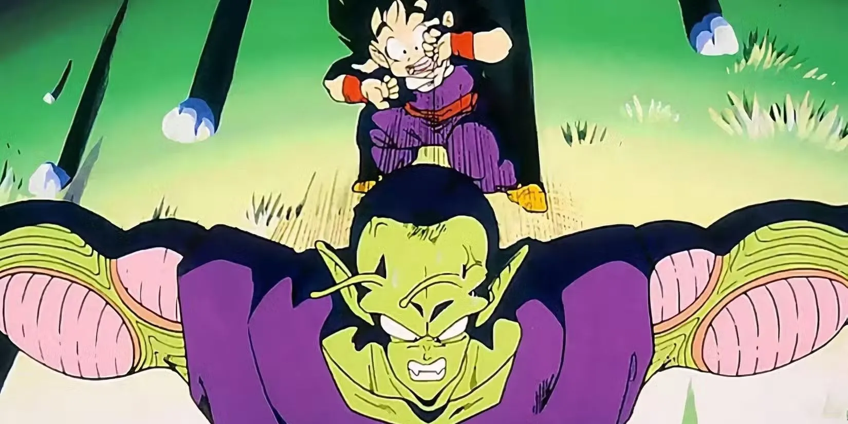 Gohan bé nhỏ đối mặt với Nappa trong Saiyan Saga