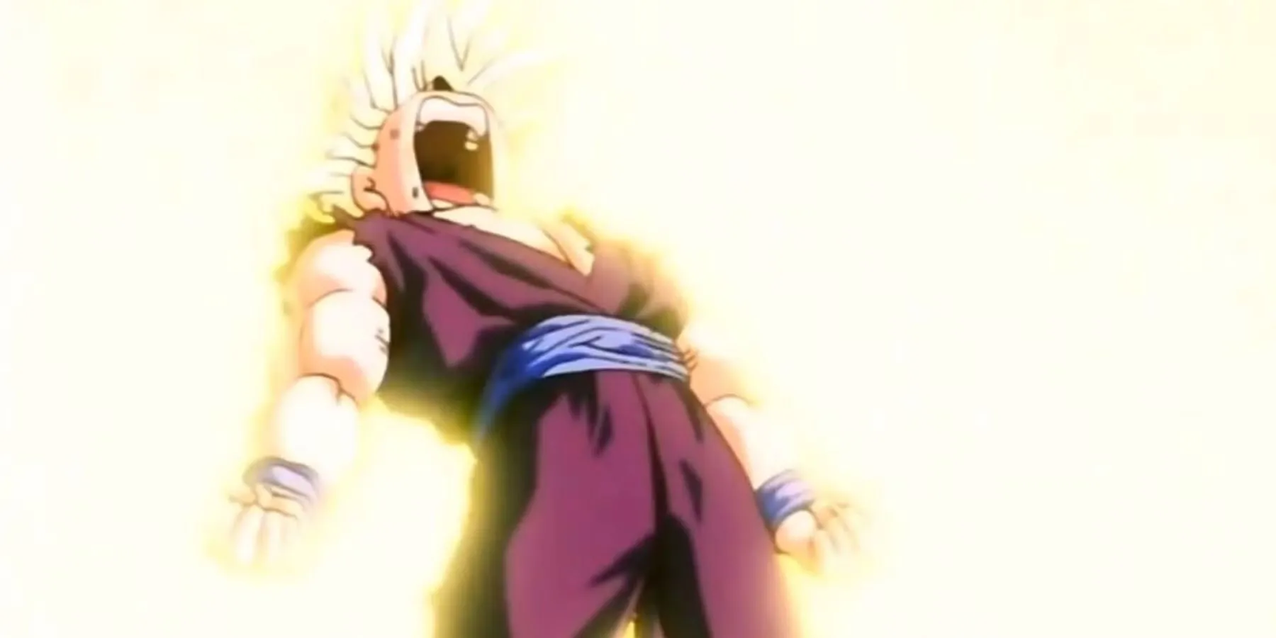 Gohan biến thành Super Saiyan 2 trong Cell Games với vẻ mặt giận dữ
