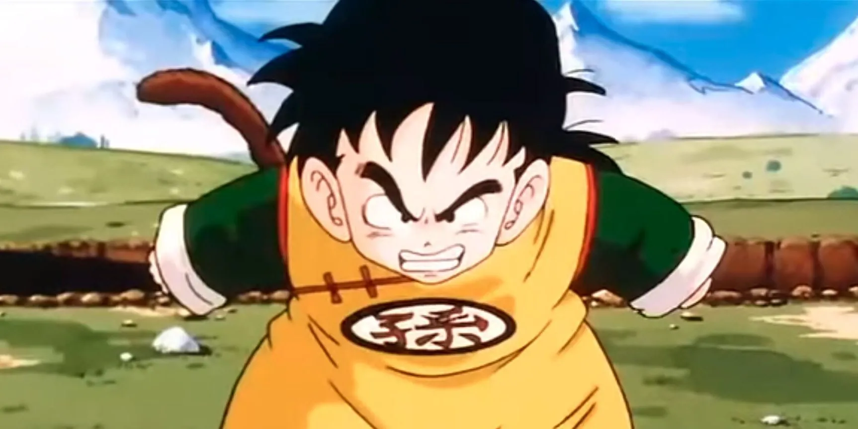 Gohan trong Saga Raditz, với chiếc áo giáp rách