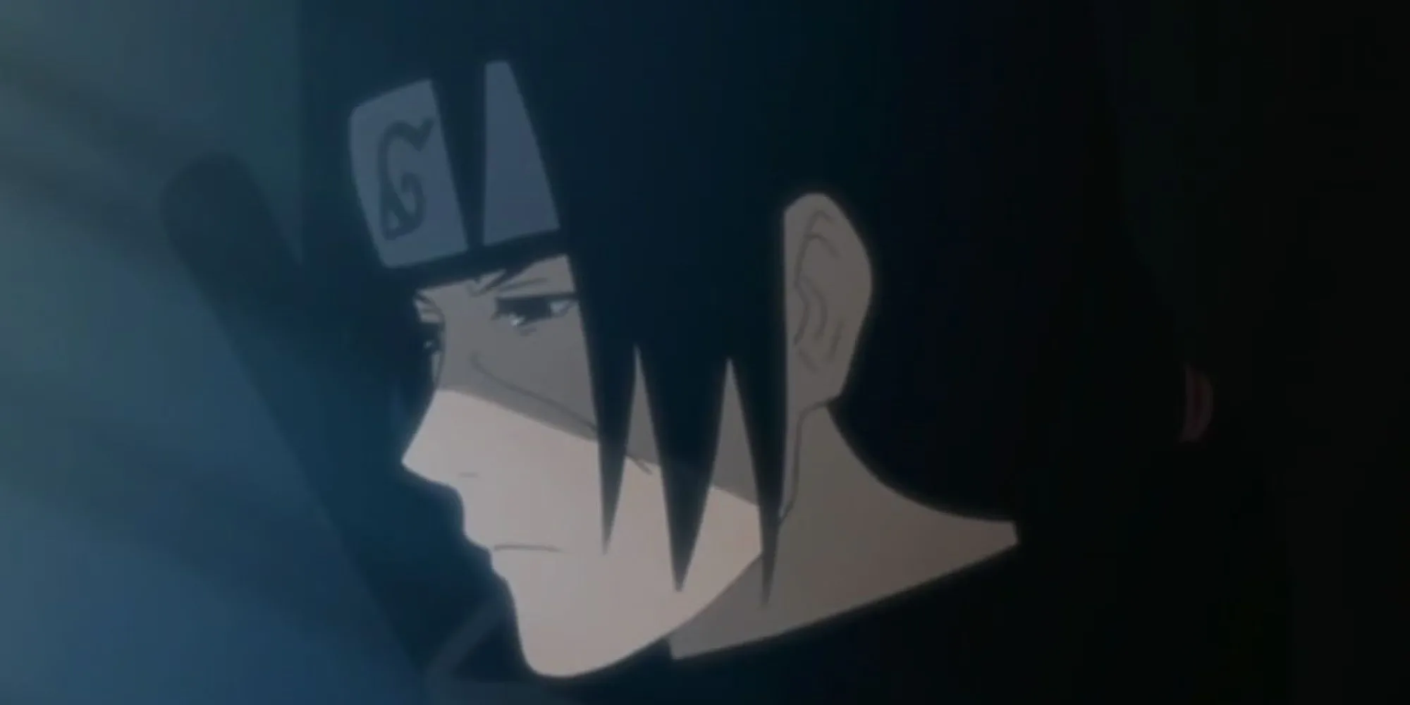 Itachi Uchiha, nghệ sĩ Genjutsu bậc thầy, với Sharingan kích hoạt sẵn sàng thi triển Tsukuyomi