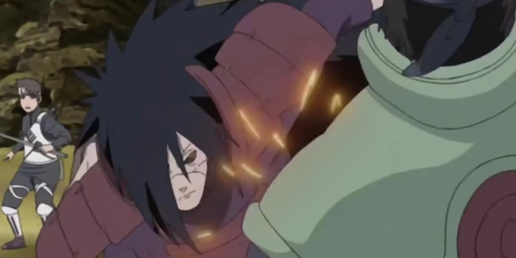 Madara Uchiha, với Eternal Mangekyo Sharingan, thi triển Ảo thuật Nguyệt Đọc Vô Hạn