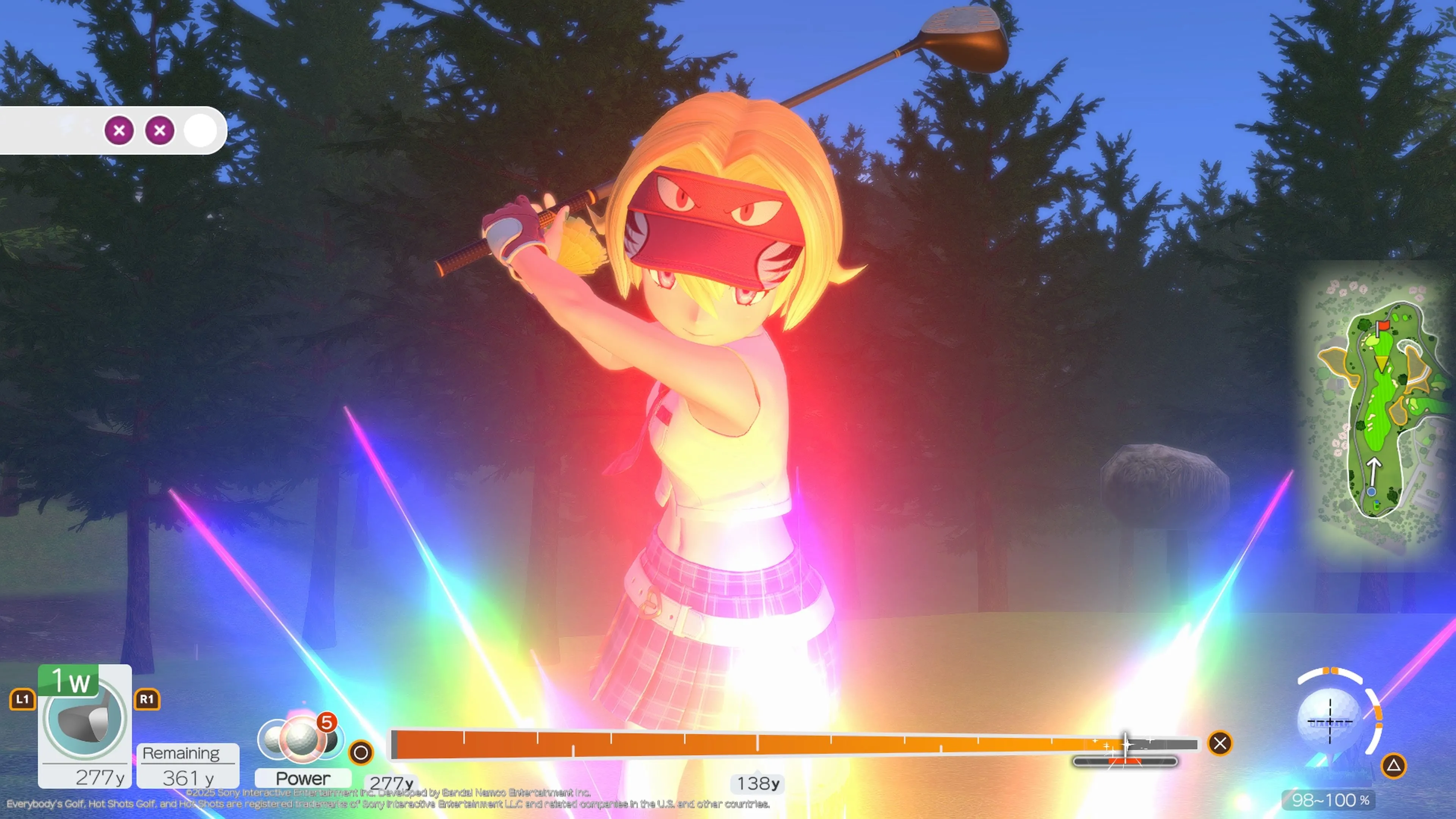 Một sân golf đẹp mắt trong Everybody's Golf 2017, đối lập với đồ họa kém hấp dẫn của bản Hot Shots.