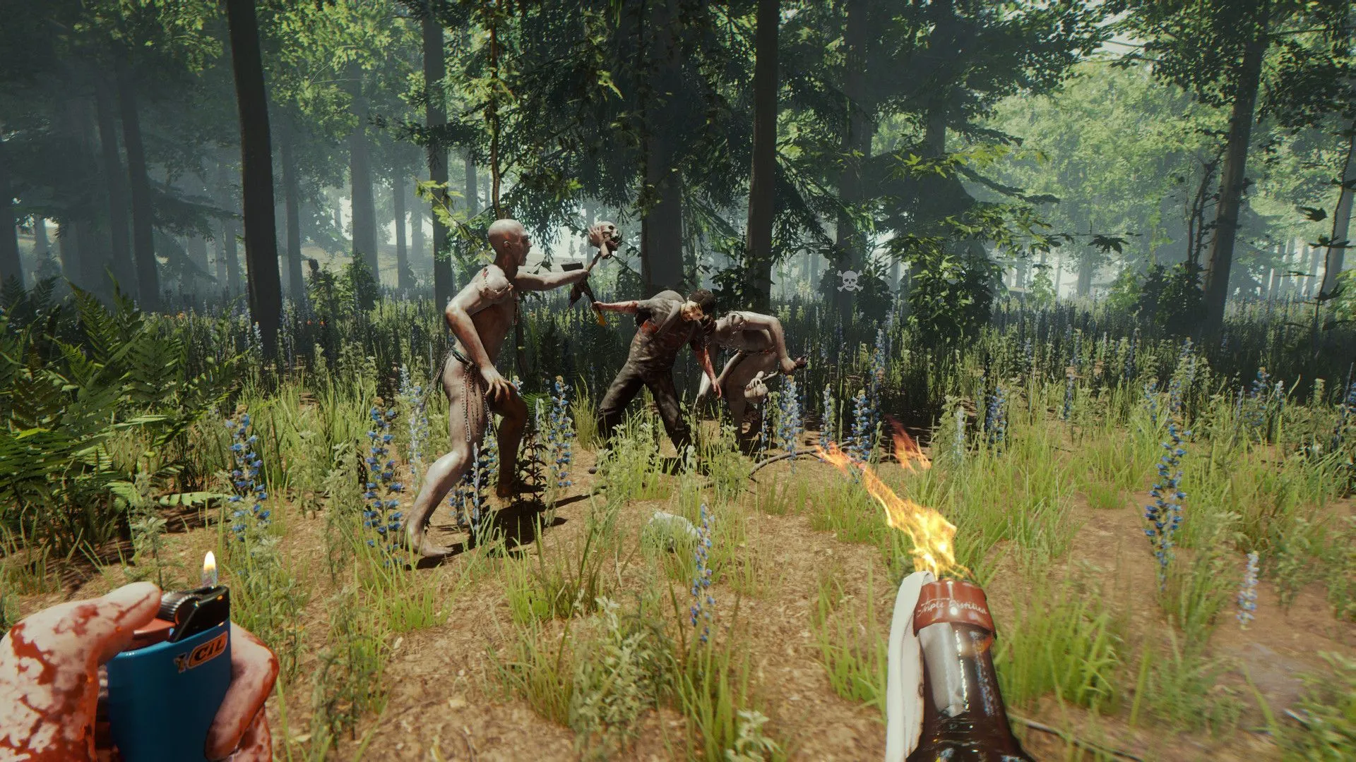 Người sống sót tìm kiếm thức ăn trong khu rừng hoang dã, The Forest, game kinh dị sinh tồn thế giới mở