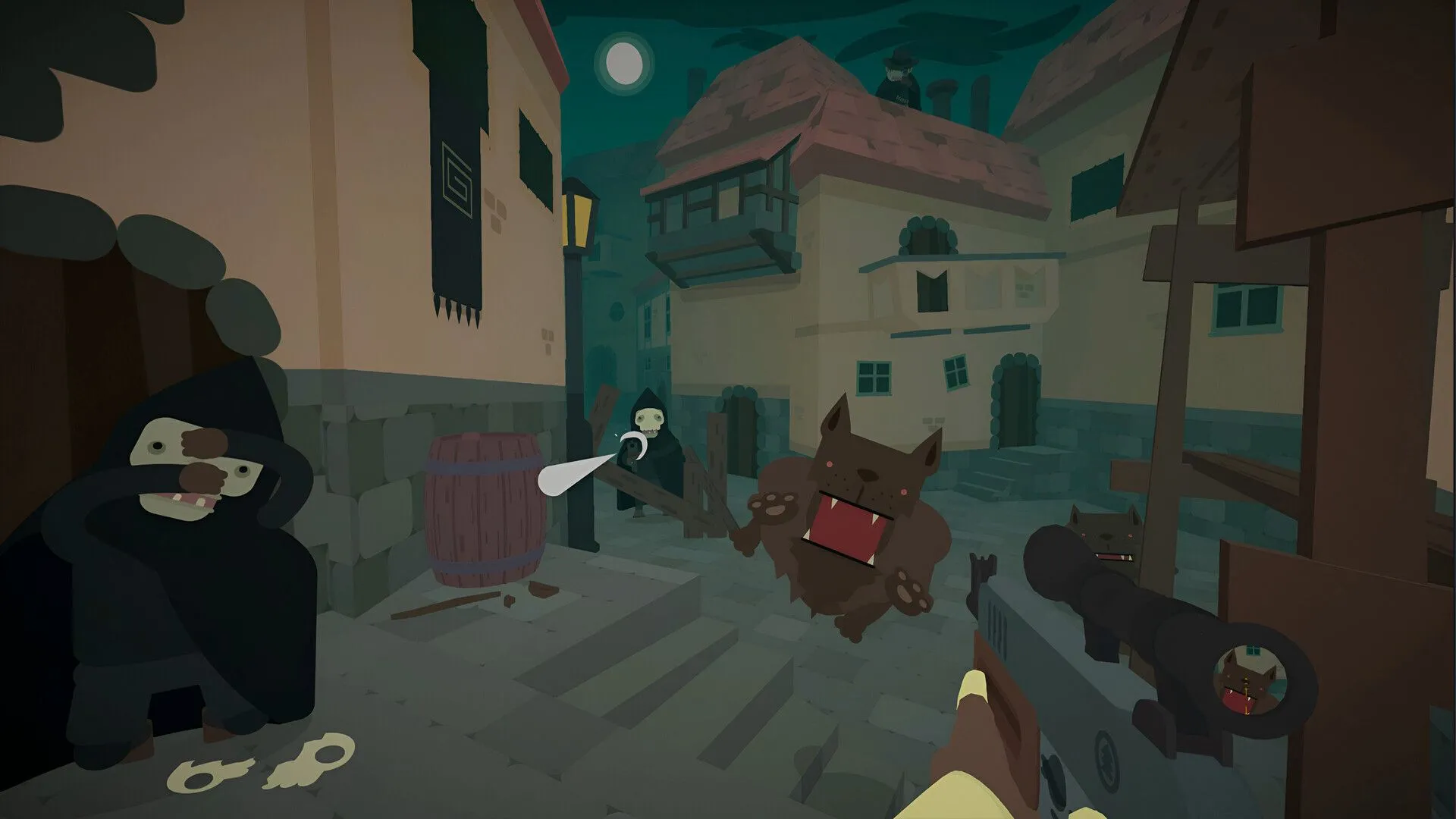 Nhân vật chính trang bị vũ khí trong game roguelike SULFUR, sẵn sàng đối phó với quái vật hung hãn ban đêm