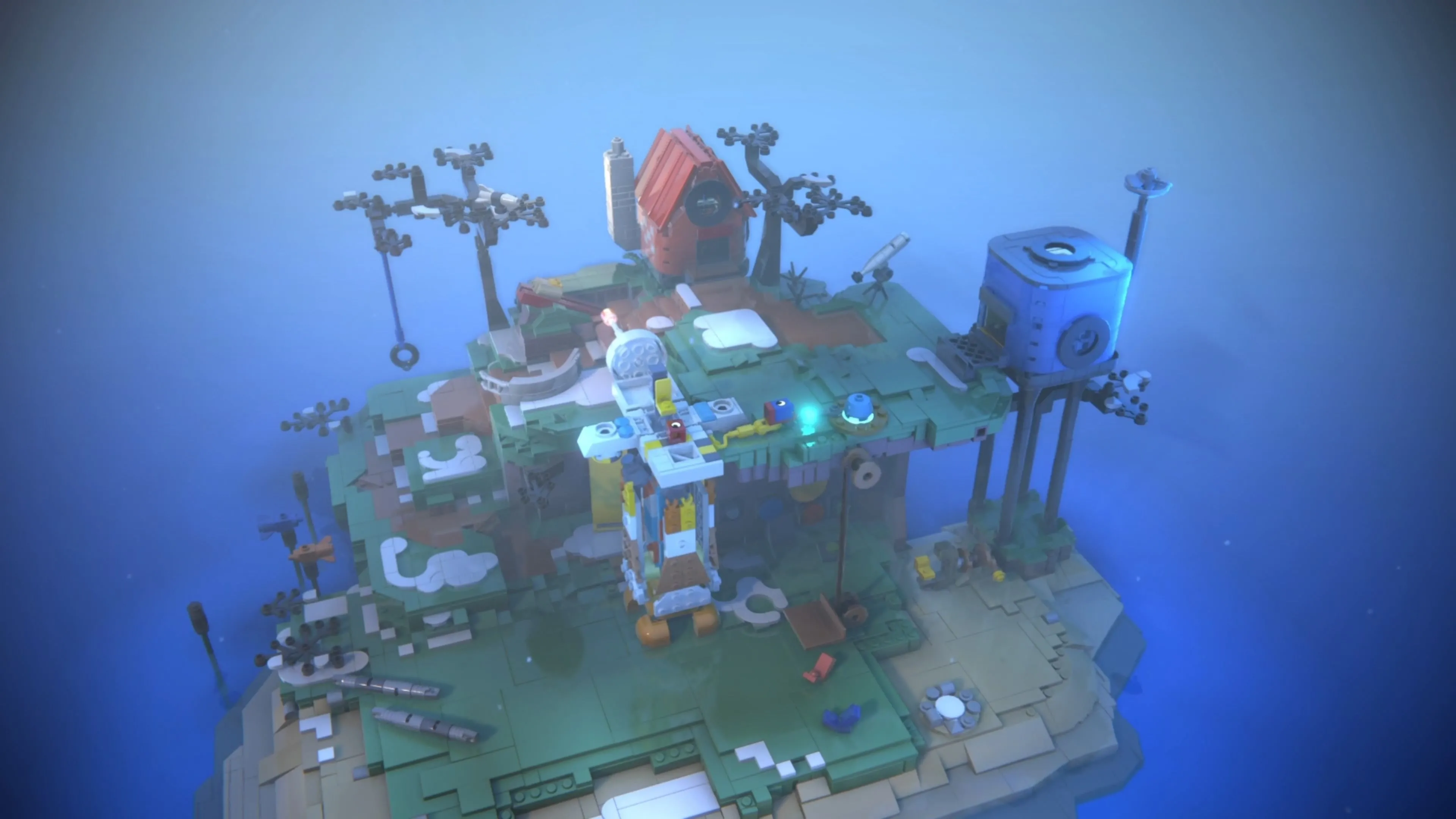 Red và Blue trong LEGO Voyagers đặt cầu chì vào vị trí và cố gắng cấp năng lượng cho tên lửa.