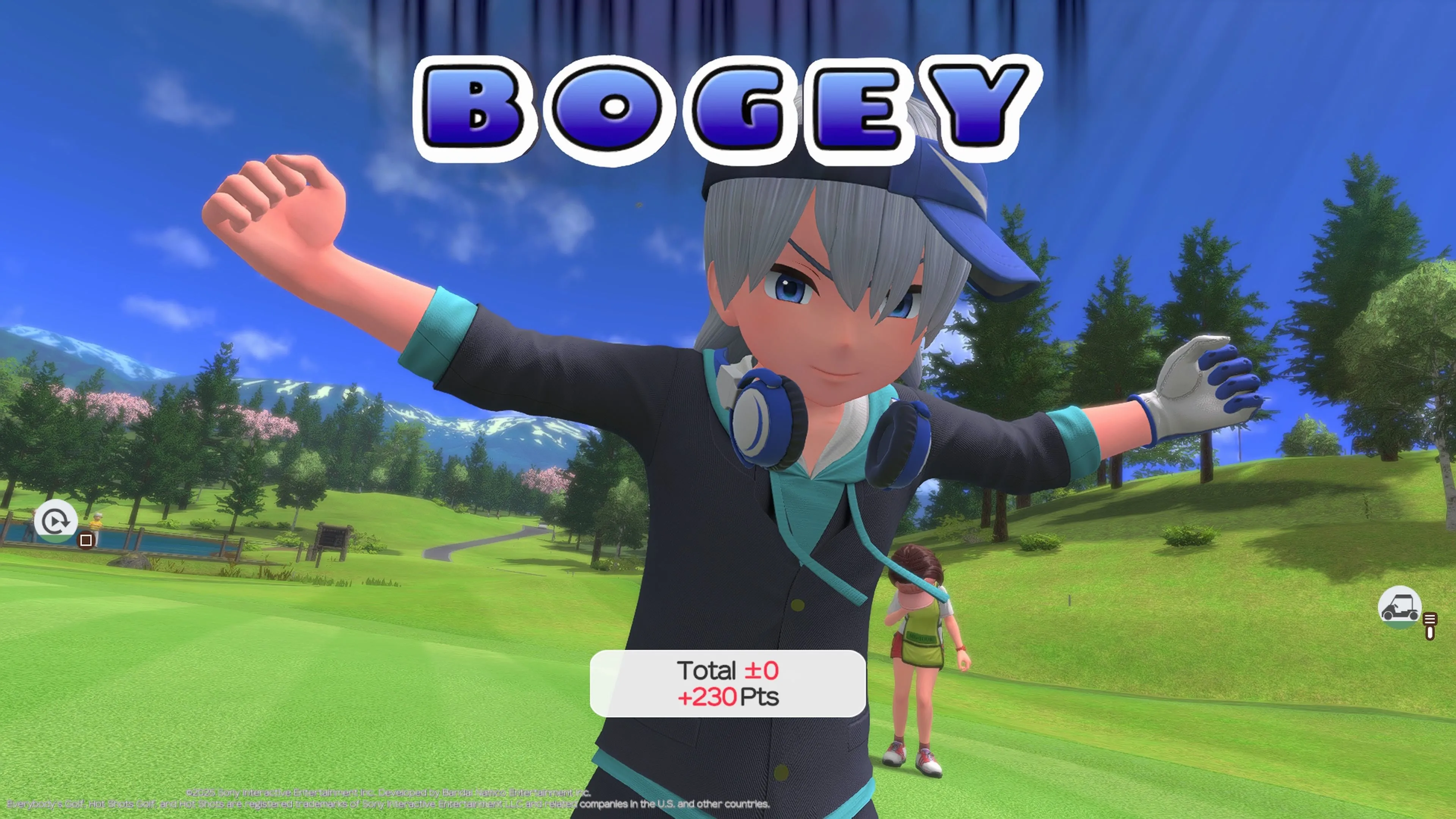 Thanh lực swing giật lag trong Everybody's Golf Hot Shots làm giảm độ chính xác của cú đánh.