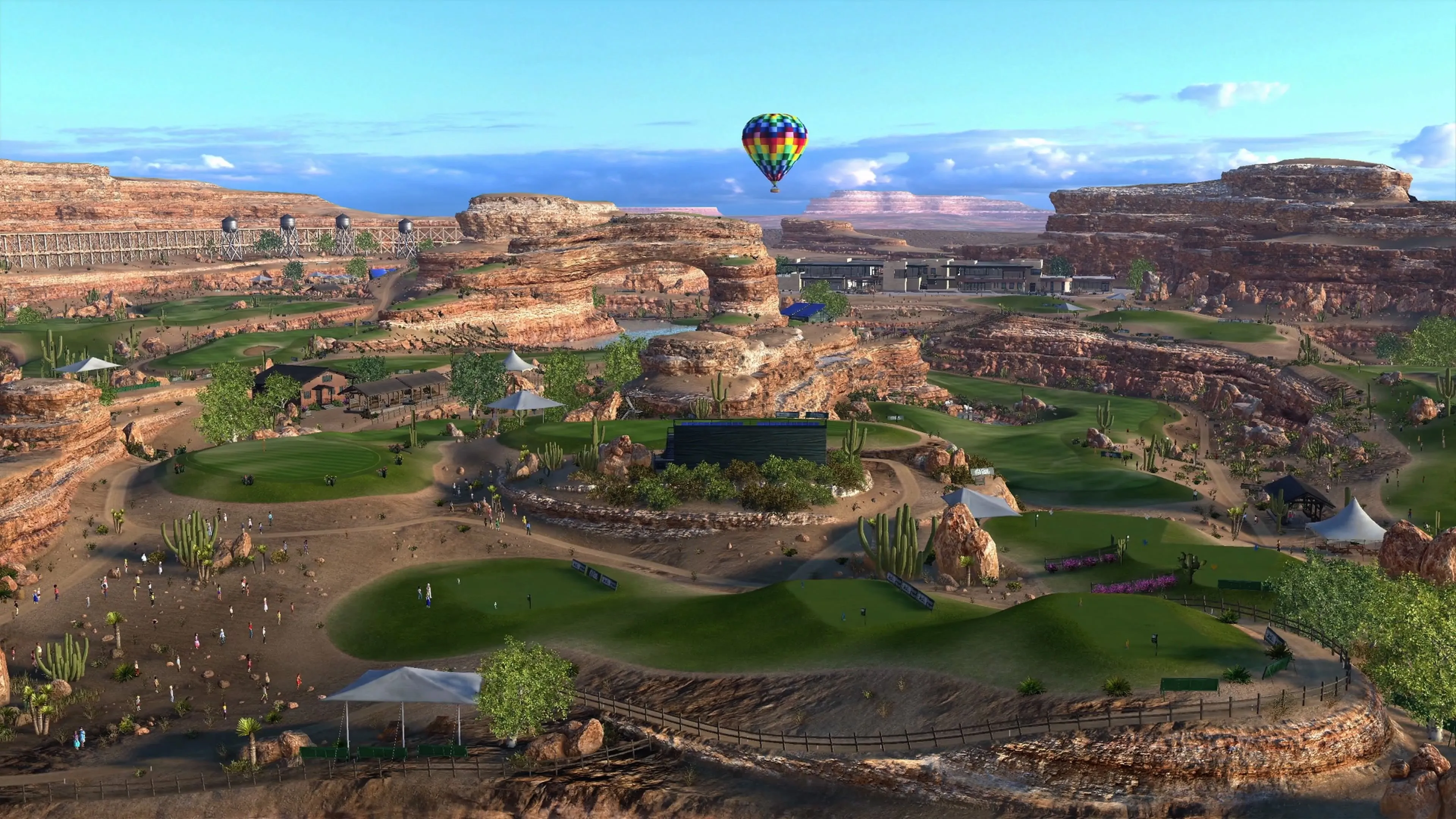 Thiết kế sân golf phức tạp và hấp dẫn hơn từ phiên bản Everybody's Golf 2017, thiếu vắng trong Everybody's Golf Hot Shots.