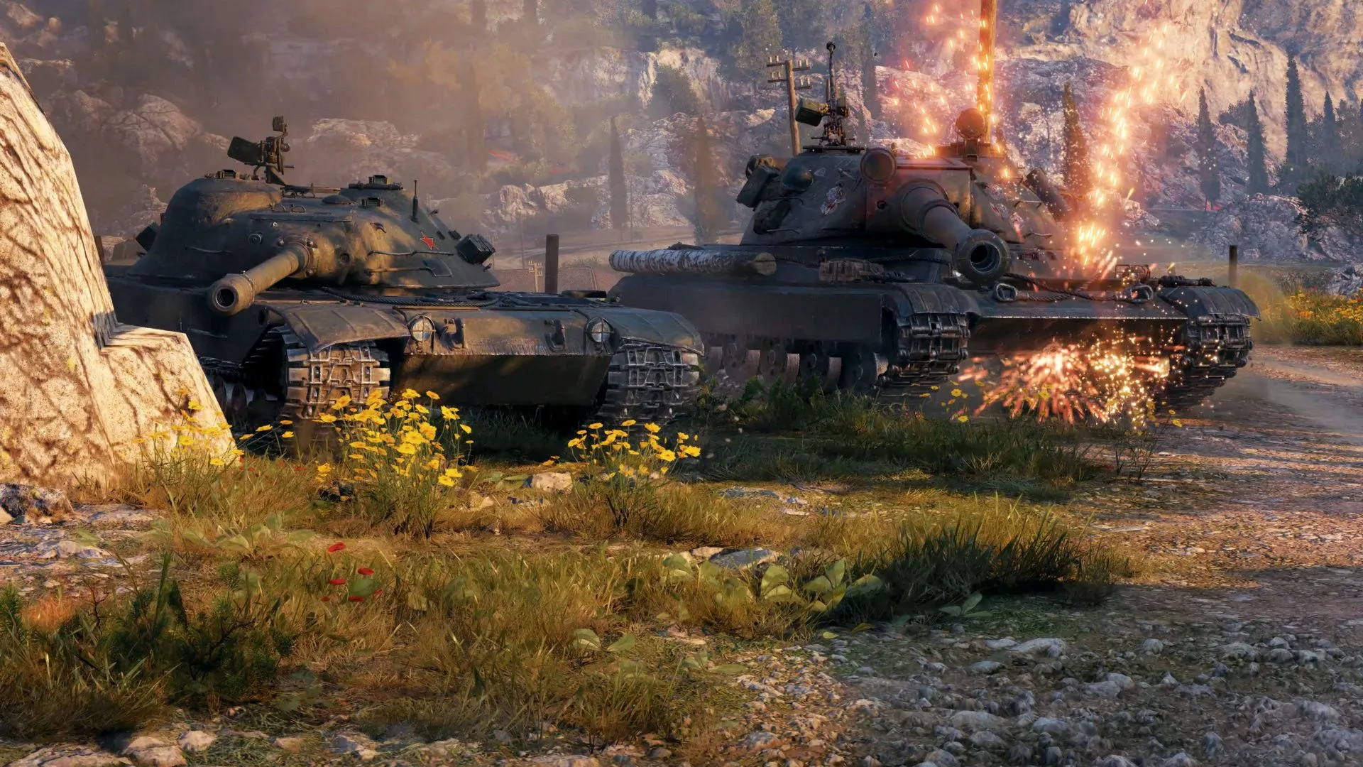 Xe tăng hạng nặng tham gia trận chiến trong World of Tanks, minh họa gameplay sôi động